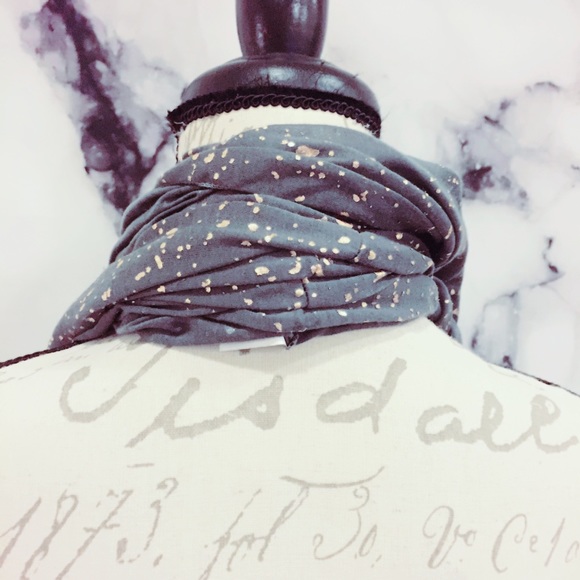 Gray Infinity Scarf Women’s Metallic Bronze Punk - Picture 2 of 4